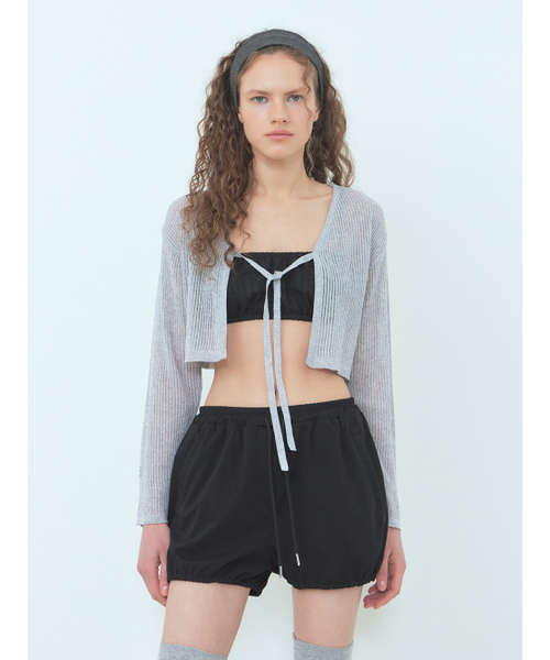 ETMON(エトモン)の「Linen Strap Knit Cardigan Light Grey(カーディガン/ボレロ・レディース・その他・FREE)」の4枚目の写真