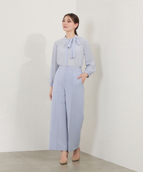 amaca(アマカ)の「2WAYカルゼボウタイブラウス(シャツ/ブラウス・レディース・ダークネイビー/ベージュ/ブルー系その他4・38/40)」の15枚目の写真