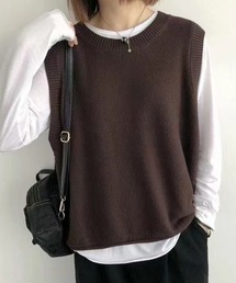 クルーネックベーシックニットベスト