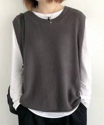 クルーネックベーシックニットベスト