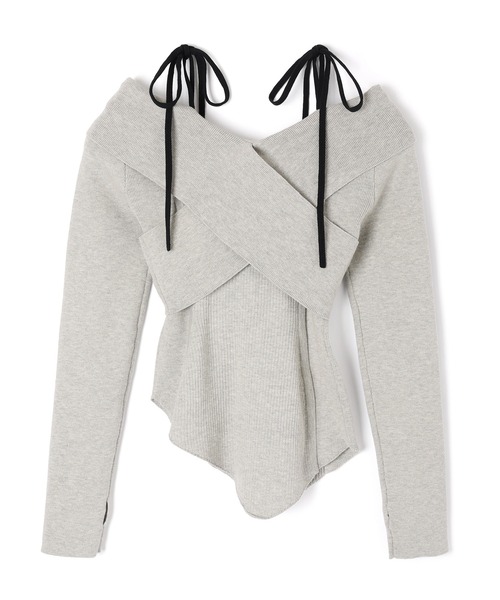 M DOLLY(エムドリー)の「*M DOLLY original* cross ribbon piccola knit set up/クロスリボンピッコラニットセットアップ(セットアップ・レディース・グレー/ベージュ・FREE)」の21枚目の写真