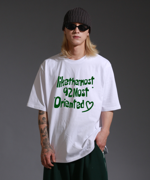 LIKE THE MOST(ライクザモースト)の「オリエンティッドラウンドオーバーTシャツ_ホワイト(Tシャツ/カットソー・レディース・その他・S/M/L/XL)」の3枚目の写真