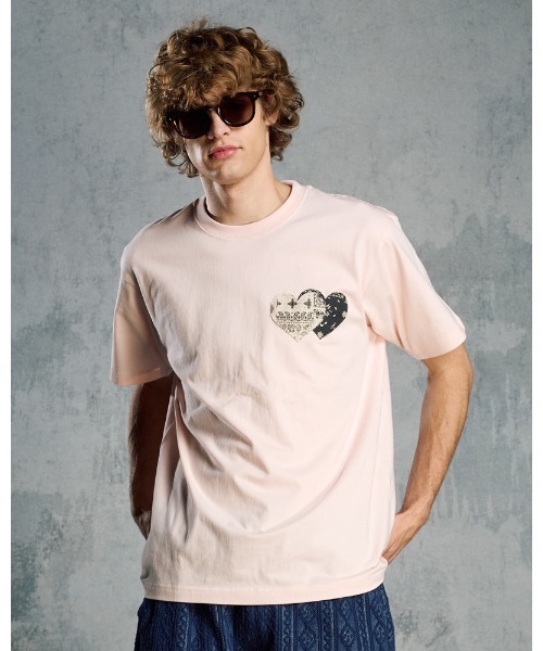 wjk（ダヴルジェイケイ）の「bandana panel heart T（Tシャツ/カットソー・メンズ・ホワイト×ブラック/ホワイト×レッド/ブラック/ピンク・SMALL/MEDIUM/LARGE/X-LARGE）」の4枚目の写真