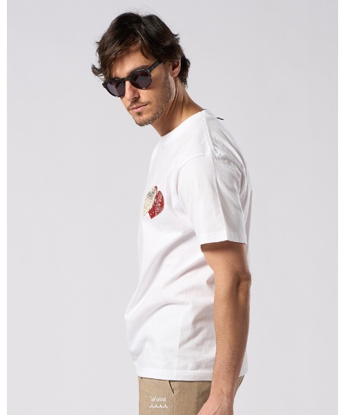 wjk（ダヴルジェイケイ）の「bandana panel heart T（Tシャツ/カットソー・メンズ・ホワイト×ブラック/ホワイト×レッド/ブラック/ピンク・SMALL/MEDIUM/LARGE/X-LARGE）」の18枚目の写真