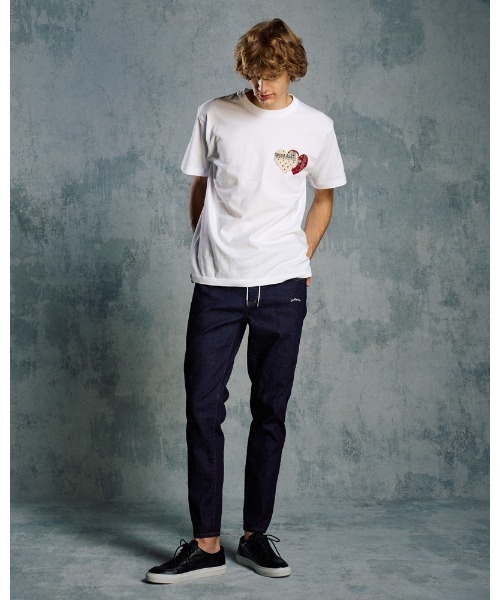 wjk（ダヴルジェイケイ）の「bandana panel heart T（Tシャツ/カットソー・メンズ・ホワイト×ブラック/ホワイト×レッド/ブラック/ピンク・SMALL/MEDIUM/LARGE/X-LARGE）」の22枚目の写真