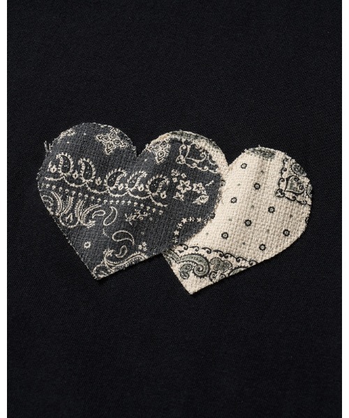 wjk（ダヴルジェイケイ）の「bandana panel heart T（Tシャツ/カットソー・メンズ・ホワイト×ブラック/ホワイト×レッド/ブラック/ピンク・SMALL/MEDIUM/LARGE/X-LARGE）」の5枚目の写真