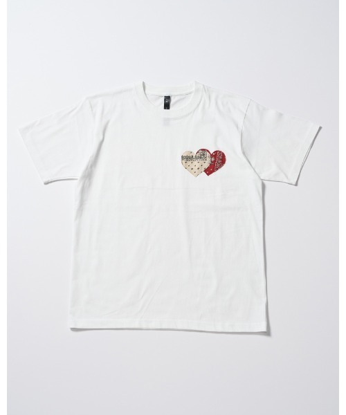 wjk（ダヴルジェイケイ）の「bandana panel heart T（Tシャツ/カットソー・メンズ・ホワイト×ブラック/ホワイト×レッド/ブラック/ピンク・SMALL/MEDIUM/LARGE/X-LARGE）」の21枚目の写真