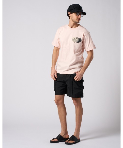 wjk（ダヴルジェイケイ）の「bandana panel heart T（Tシャツ/カットソー・メンズ・ホワイト×ブラック/ホワイト×レッド/ブラック/ピンク・SMALL/MEDIUM/LARGE/X-LARGE）」の16枚目の写真