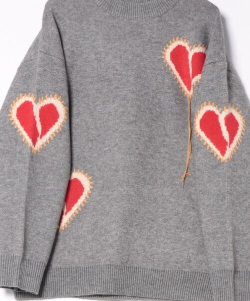 Revo.(レボ)の「Revo./レヴォ ハートジャガード & ステッチ ルーズニット(ニット/セーター・メンズ・グレー/ブラック・FREE)」の14枚目の写真