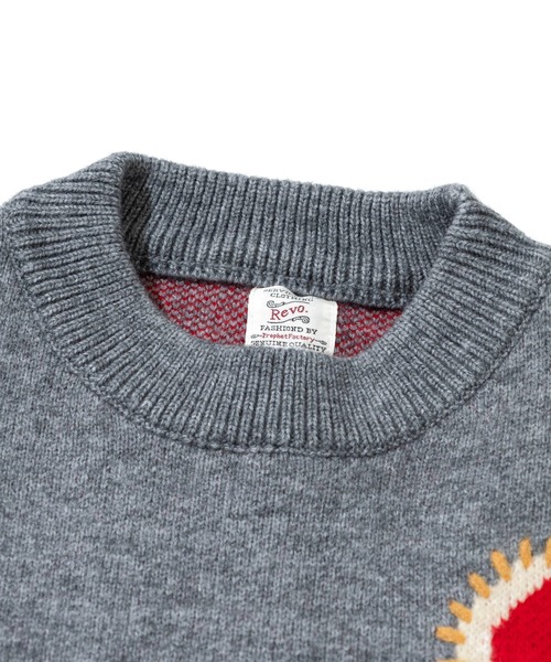 Revo.(レボ)の「Revo./レヴォ ハートジャガード & ステッチ ルーズニット(ニット/セーター・メンズ・グレー/ブラック・FREE)」の15枚目の写真