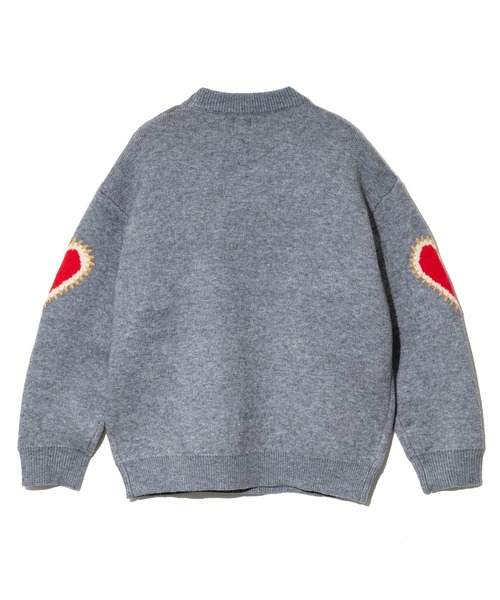 Revo.(レボ)の「Revo./レヴォ ハートジャガード & ステッチ ルーズニット(ニット/セーター・メンズ・グレー/ブラック・FREE)」の10枚目の写真