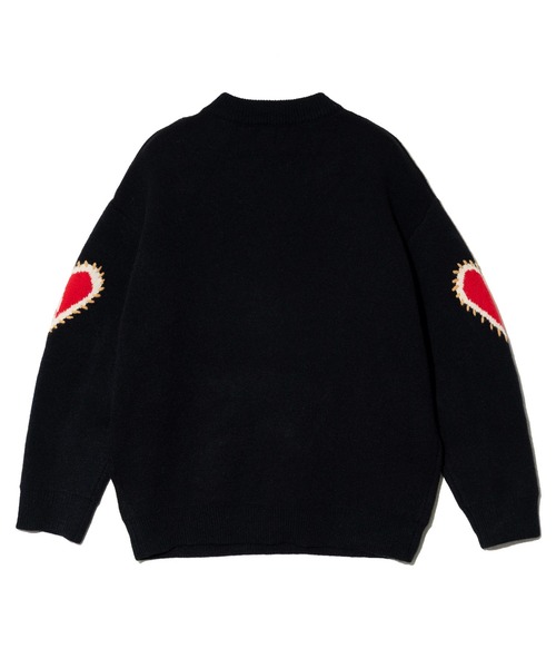 Revo.(レボ)の「Revo./レヴォ ハートジャガード & ステッチ ルーズニット(ニット/セーター・メンズ・グレー/ブラック・FREE)」の12枚目の写真