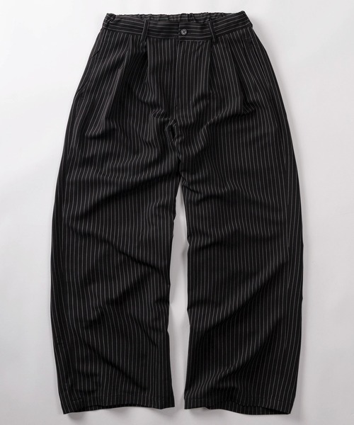 SlashDate（スラッシュデイト）の「【72】【PLES】TRストレッチ 2タック ワイドストレート スラックス 無地/ストライプ セットアップ可能（その他パンツ・メンズ・ブラック/ブラウン/ブラック系その他・L/M）」の3枚目の写真