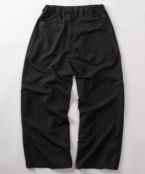 SlashDate（スラッシュデイト）の「【72】【PLES】TRストレッチ 2タック ワイドストレート スラックス 無地/ストライプ セットアップ可能（その他パンツ・メンズ・ブラック/ブラウン/ブラック系その他・L/M）」の4枚目の写真