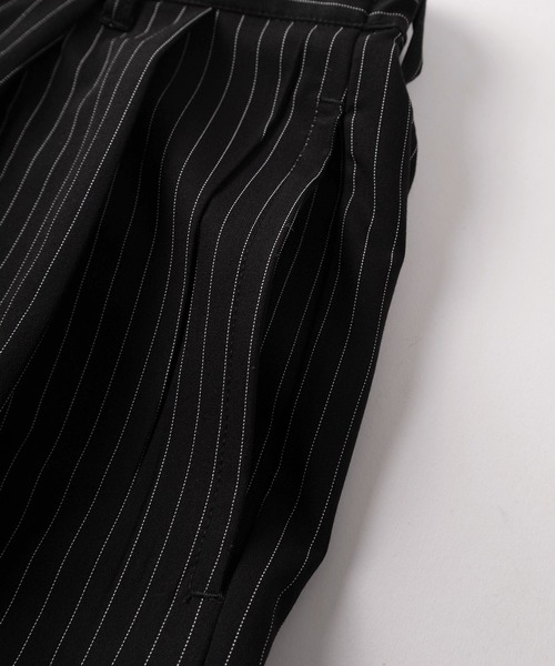 SlashDate（スラッシュデイト）の「【72】【PLES】TRストレッチ 2タック ワイドストレート スラックス 無地/ストライプ セットアップ可能（その他パンツ・メンズ・ブラック/ブラウン/ブラック系その他・L/M）」の5枚目の写真