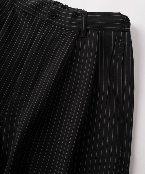 SlashDate（スラッシュデイト）の「【72】【PLES】TRストレッチ 2タック ワイドストレート スラックス 無地/ストライプ セットアップ可能（その他パンツ・メンズ・ブラック/ブラウン/ブラック系その他・L/M）」の6枚目の写真