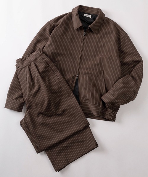 SlashDate（スラッシュデイト）の「【72】【PLES】TRストレッチ 2タック ワイドストレート スラックス 無地/ストライプ セットアップ可能（その他パンツ・メンズ・ブラック/ブラウン/ブラック系その他・L/M）」の13枚目の写真