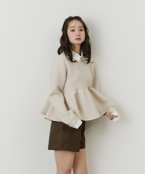 Olu.（オルドット）の「ダンボールペプラムスウェット（スウェット・レディース・ホワイト/グレー/ベージュ・FREE）」の14枚目の写真