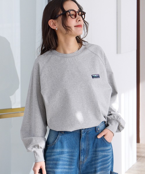 THE CRAFT CREW PRODUCTS（ザクラフトクループロダクツ）の「USAコットン ヘビーウェイト オーバーサイズ ラグラン ロングスリーブ Tシャツ / UVカット・マシンウォッシャブル【THE CRAFT CREW PRODUCTS】（Tシャツ/カットソー・レディース・ライトカーキ/ブラック/ブラウン系/アッシュグレー/オフホワイト/ネイビー系/アイボリー系・M/L）」の3枚目の写真