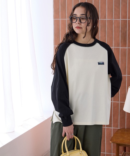 THE CRAFT CREW PRODUCTS（ザクラフトクループロダクツ）の「USAコットン ヘビーウェイト オーバーサイズ ラグラン ロングスリーブ Tシャツ / UVカット・マシンウォッシャブル【THE CRAFT CREW PRODUCTS】（Tシャツ/カットソー・レディース・ライトカーキ/ブラック/ブラウン系/アッシュグレー/オフホワイト/ネイビー系/アイボリー系・M/L）」の17枚目の写真