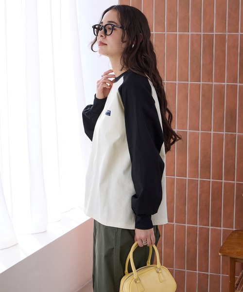 THE CRAFT CREW PRODUCTS（ザクラフトクループロダクツ）の「USAコットン ヘビーウェイト オーバーサイズ ラグラン ロングスリーブ Tシャツ / UVカット・マシンウォッシャブル【THE CRAFT CREW PRODUCTS】（Tシャツ/カットソー・レディース・ライトカーキ/ブラック/ブラウン系/アッシュグレー/オフホワイト/ネイビー系/アイボリー系・M/L）」の18枚目の写真