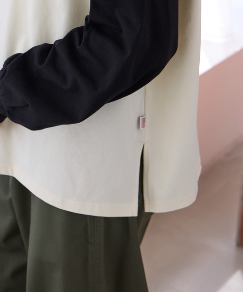 THE CRAFT CREW PRODUCTS（ザクラフトクループロダクツ）の「USAコットン ヘビーウェイト オーバーサイズ ラグラン ロングスリーブ Tシャツ / UVカット・マシンウォッシャブル【THE CRAFT CREW PRODUCTS】（Tシャツ/カットソー・レディース・ライトカーキ/ブラック/ブラウン系/アッシュグレー/オフホワイト/ネイビー系/アイボリー系・M/L）」の20枚目の写真