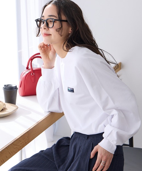 THE CRAFT CREW PRODUCTS（ザクラフトクループロダクツ）の「USAコットン ヘビーウェイト オーバーサイズ ラグラン ロングスリーブ Tシャツ / UVカット・マシンウォッシャブル【THE CRAFT CREW PRODUCTS】（Tシャツ/カットソー・レディース・ライトカーキ/ブラック/ブラウン系/アッシュグレー/オフホワイト/ネイビー系/アイボリー系・M/L）」の21枚目の写真