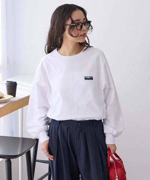 THE CRAFT CREW PRODUCTS(ザクラフトクループロダクツ)の「USAコットン ヘビーウェイト オーバーサイズ ラグラン ロングスリーブ Tシャツ / UVカット・マシンウォッシャブル【THE CRAFT CREW PRODUCTS】(Tシャツ/カットソー・レディース・ライトカーキ/ブラック/ブラウン系/アッシュグレー/オフホワイト/ネイビー系/アイボリー系/チャコールグレー/スモークピンク/カーキ・M/L)」の19枚目の写真