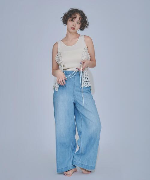N.（N. Natural Beauty Basic）（エヌエヌナチュラルビューティーベーシック）の「バテンレースビスチェ（キャミソール・レディース・ブラック/オフホワイト・ﾌﾘ-）」の16枚目の写真