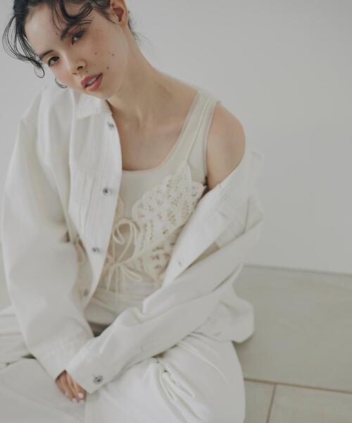 N.（N. Natural Beauty Basic）（エヌエヌナチュラルビューティーベーシック）の「バテンレースビスチェ（キャミソール・レディース・ブラック/オフホワイト・ﾌﾘ-）」の17枚目の写真