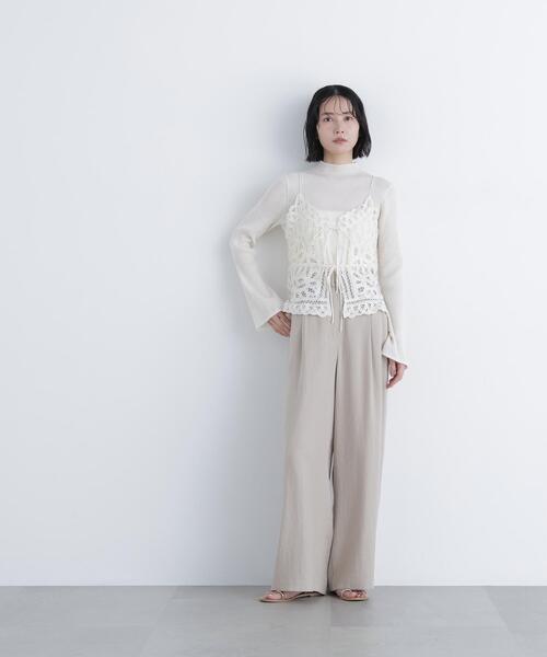 N.（N. Natural Beauty Basic）（エヌエヌナチュラルビューティーベーシック）の「バテンレースビスチェ（キャミソール・レディース・ブラック/オフホワイト・ﾌﾘ-）」の21枚目の写真