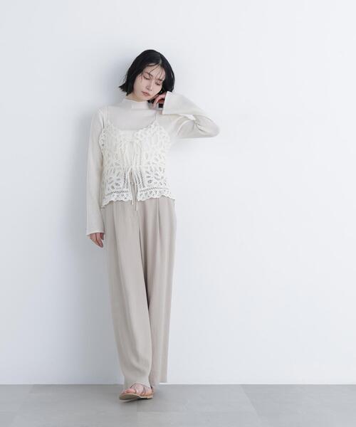 N.(N. Natural Beauty Basic)(エヌエヌナチュラルビューティーベーシック)の「バテンレースビスチェ(キャミソール・レディース・ブラック/オフホワイト・フリ-)」の22枚目の写真