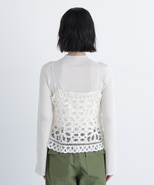 N.(N. Natural Beauty Basic)(エヌエヌナチュラルビューティーベーシック)の「バテンレースビスチェ(キャミソール・レディース・ブラック/オフホワイト・フリ-)」の18枚目の写真