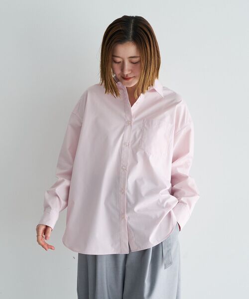 YECCA VECCA(イェッカヴェッカ)の「イージーケアオーバーシャツ(シャツ/ブラウス・レディース・ピンク/ブルー系その他6/ストライプ/ネイビー・FREE)」の17枚目の写真