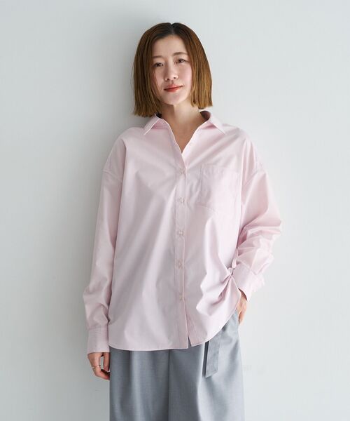 YECCA VECCA(イェッカヴェッカ)の「イージーケアオーバーシャツ(シャツ/ブラウス・レディース・ピンク/ブルー系その他6/ストライプ/ネイビー・FREE)」の18枚目の写真