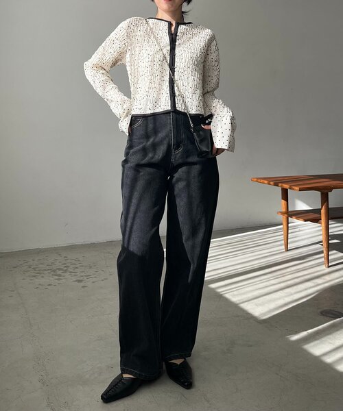 CAPRICIEUX LE'MAGE(カプリシューレマージュ)の「ドットシャーリングブラウス(シャツ/ブラウス・レディース・オフホワイト/ブラック・FREE)」の10枚目の写真