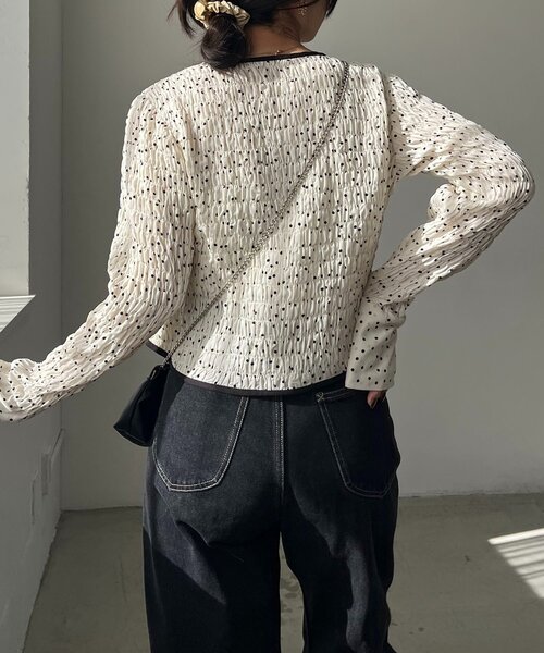 CAPRICIEUX LE'MAGE(カプリシューレマージュ)の「ドットシャーリングブラウス(シャツ/ブラウス・レディース・オフホワイト/ブラック・FREE)」の13枚目の写真