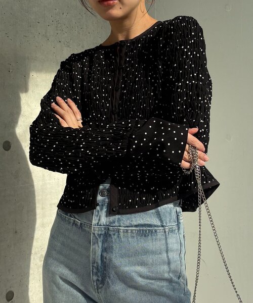 CAPRICIEUX LE'MAGE(カプリシューレマージュ)の「ドットシャーリングブラウス(シャツ/ブラウス・レディース・オフホワイト/ブラック・FREE)」の20枚目の写真