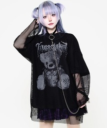 TRAVAS TOKYO（トラバス トウキョウ）の「『TRAVAS TOKYO/トラバス トーキョー』メッシュレイヤードくまプリントTシャツ（Tシャツ/カットソー）」
