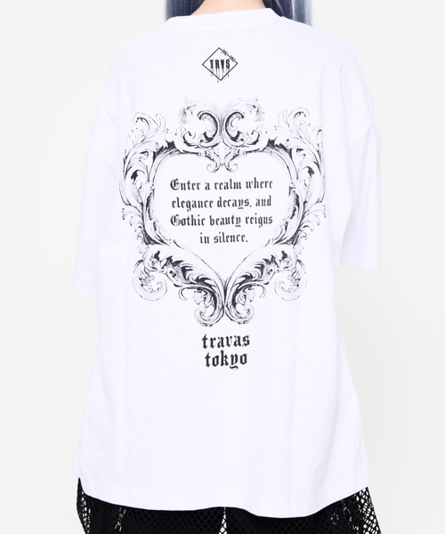 TRAVAS TOKYO(トラバス トウキョウ)の「『TRAVAS TOKYO/トラバス トーキョー』メッシュレイヤードくまプリントTシャツ(Tシャツ/カットソー・レディース・ブラック×ホワイト/ブラック・FREE)」の15枚目の写真