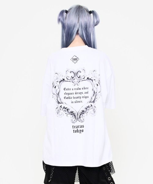 TRAVAS TOKYO(トラバス トウキョウ)の「『TRAVAS TOKYO/トラバス トーキョー』メッシュレイヤードくまプリントTシャツ(Tシャツ/カットソー・レディース・ブラック×ホワイト/ブラック・FREE)」の14枚目の写真