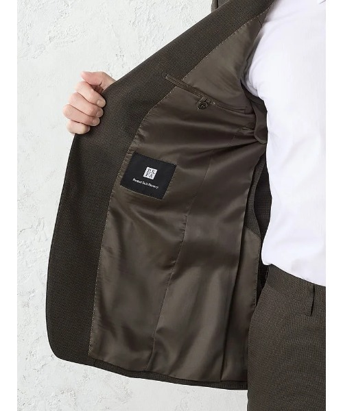 Perfect Suit FActory(パーフェクトスーツファクトリー)の「【上下洗える】ベーシックスーツ【クラシコ】織柄 ブラウン(スーツセット・メンズ・ダークブラウン・A8/AB4/AB5/AB6/AB7/AB8/Y4/Y5/Y6/Y7/A4/A5/A6/A7)」の11枚目の写真