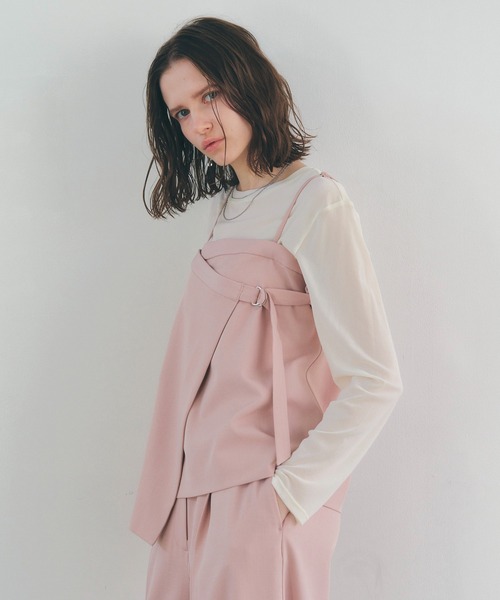 YECCA VECCA（イェッカヴェッカ）の「2wayキャミソールビスチェ（ベスト・レディース・ネイビー/ピンク/グレイッシュベージュ・FREE）」の5枚目の写真