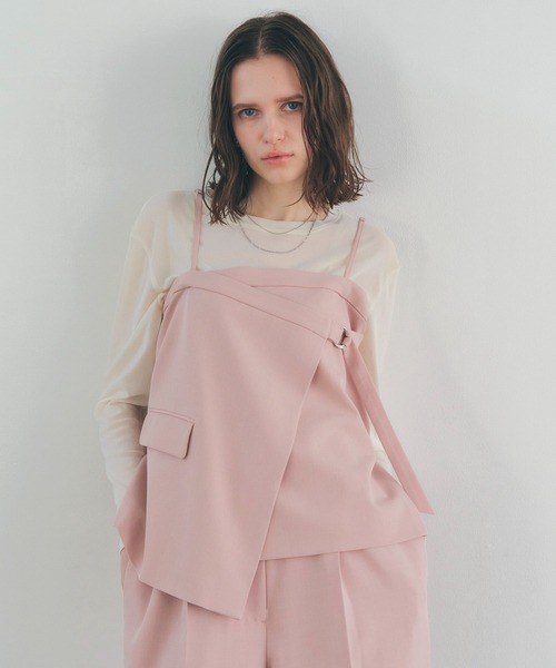 YECCA VECCA（イェッカヴェッカ）の「2wayキャミソールビスチェ（ベスト・レディース・ネイビー/ピンク/グレイッシュベージュ・FREE）」の4枚目の写真