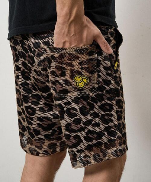 STUD MUFFIN(スタッドマフィン)の「STUD MUFFIN/スタッドマフィン/レオパードメッシュ スマイリーパッチ ショートパンツ/614-06289(その他パンツ・メンズ・ブラウン・3/2)」の5枚目の写真