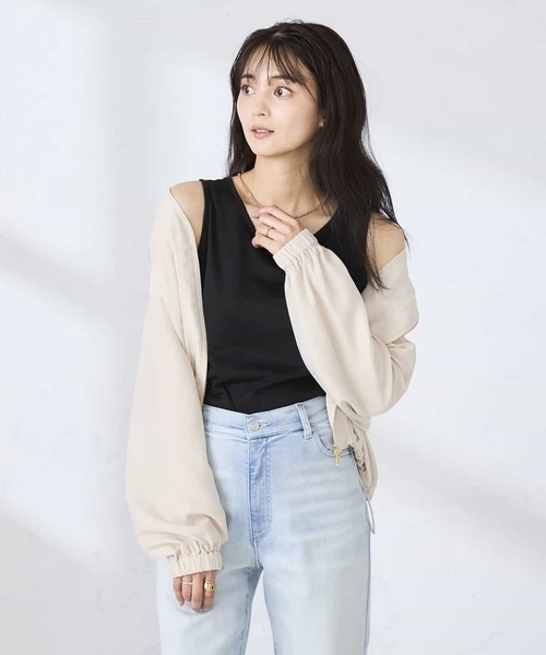 a.v.v（アーヴェヴェ）の「【前後2WAY】ラメタンクトップ（タンクトップ・レディース・モカ/ブラック/グレー系その他・40/38/42/36）」の8枚目の写真