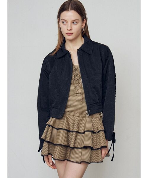 EMODA（エモダ）の「レースアップティアードミニワンピース（ワンピース・レディース・ブラック/ベージュ・FREE）」の21枚目の写真