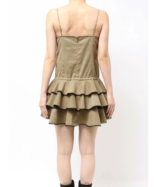 EMODA（エモダ）の「レースアップティアードミニワンピース（ワンピース・レディース・ブラック/ベージュ・FREE）」の7枚目の写真