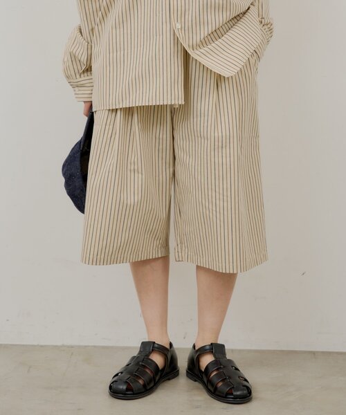 WHIMSIC（ウィムジック）の「【UNISEX/2サイズ/SETUP対応】ストライプスリーピングショートパンツ（その他パンツ・メンズ・ブルー/ベージュ系その他・2/1）」の2枚目の写真