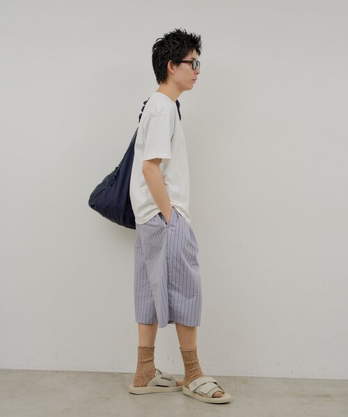 WHIMSIC（ウィムジック）の「【UNISEX/2サイズ/SETUP対応】ストライプスリーピングショートパンツ（その他パンツ・メンズ・ブルー/ベージュ系その他・2/1）」の5枚目の写真